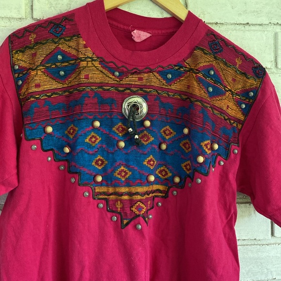 Vintage Western Fuchsia Pink shirt size Large - Picture 2 of 5